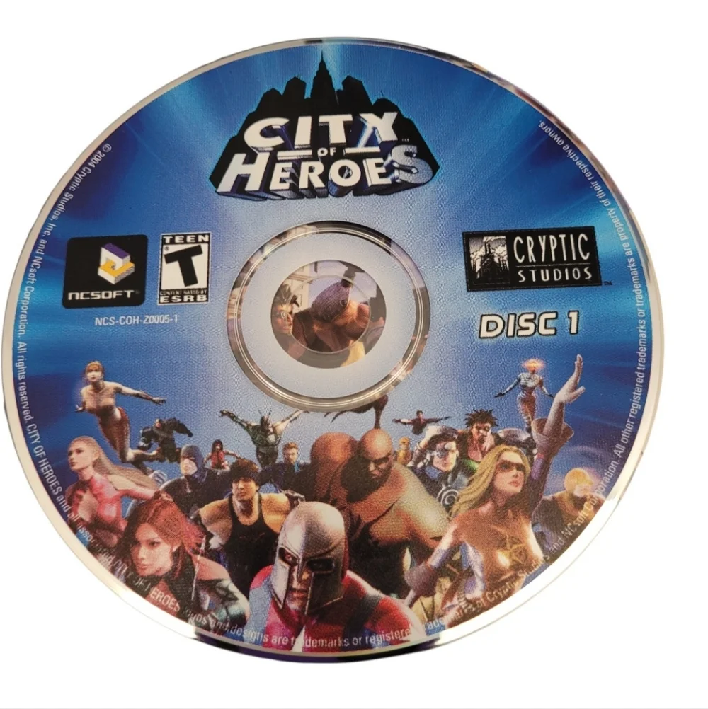 City of Heroes (PC, 2004) 2-Disc Boxset Complete W/Inserts/Map/Game Manual Book/